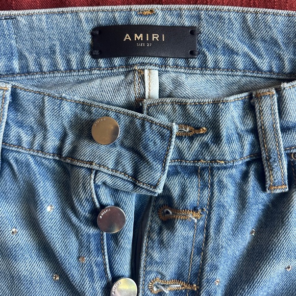 Amiri Crystal Studded Straight Jeans Size 27 - Picture 13 of 16